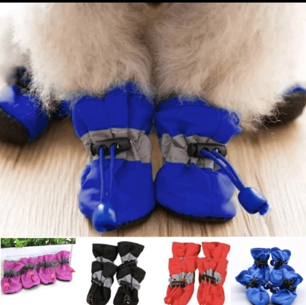 4 Piece Set, Waterproof & Anti-Slip Dog Shoes